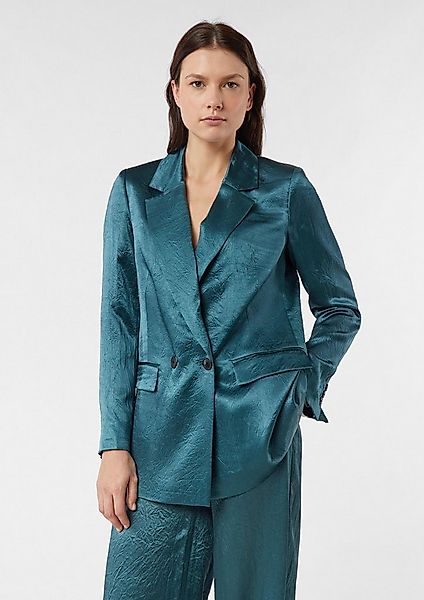 comma Jackenblazer Indoor-Blazer Antaillierter Blazer aus Crinkle-Satin günstig online kaufen