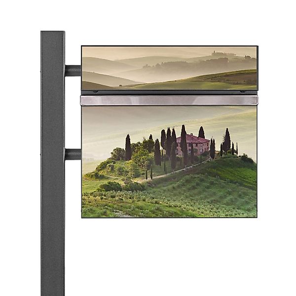Banjado Standbriefkasten Anthrazit 45x120x16.5cm Groß Inkl. Montagematerial günstig online kaufen