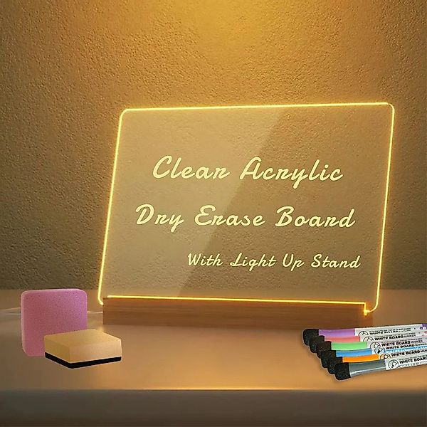 RWEUOQ Memoboard LED-Nachrichtentafel, Acryl-Tafel-Set mit 4 günstig online kaufen