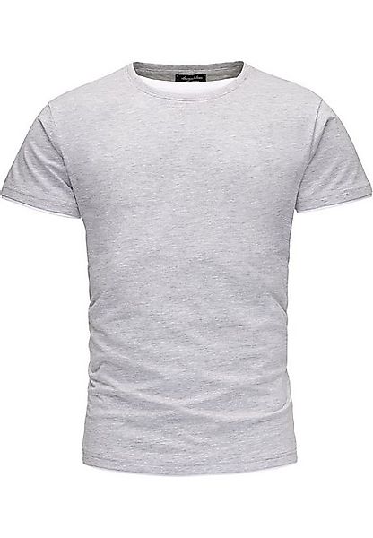 Amaci&Sons T-Shirt LAKEWOOD Herren Slim-Fit Basic Shirt Doppel Farbig mit R günstig online kaufen