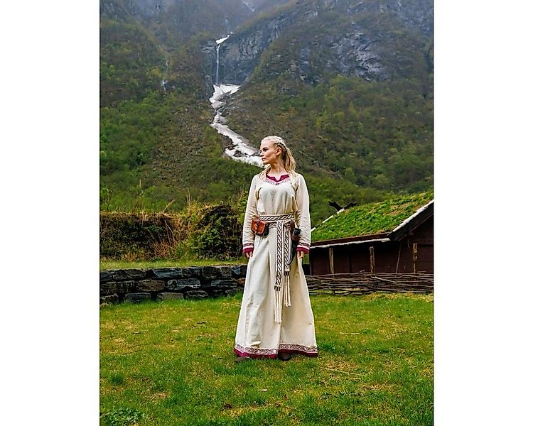 Leonardo Carbone Ritter-Kostüm Wikinger Kleid "Lagertha" Natur/Rot günstig online kaufen