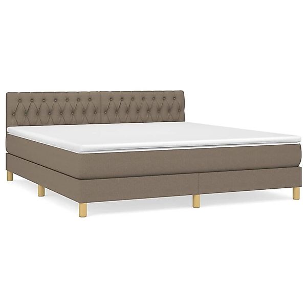 vidaXL Boxspringbett mit Matratze Taupe 180x200 cm Stoff 3140877 günstig online kaufen