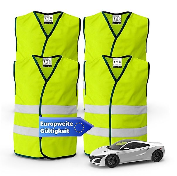 POWR Car Warnweste 4X Warnwesten Auto 2026: Sicherheitsweste ISO20471 (4er günstig online kaufen
