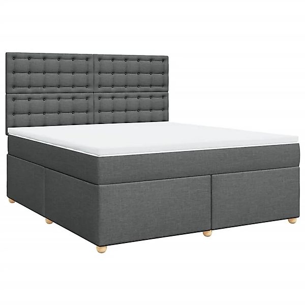 vidaXL Boxspringbett mit Matratze Dunkelgrau 180x200 cm Stoff 3291374 günstig online kaufen