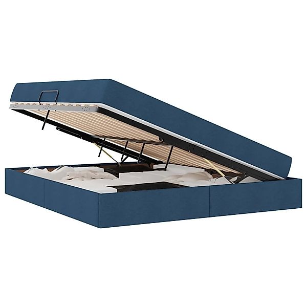 vidaXL Stauraumbett mit Matratze Blau 180 x 200 cm Polyester 3399681 günstig online kaufen