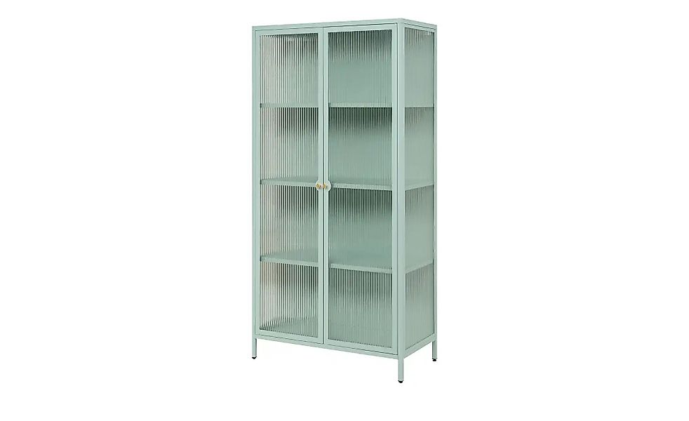 Finori Vitrine in mintgrün, Stahl - 80x160x40cm (BxHxT) günstig online kaufen