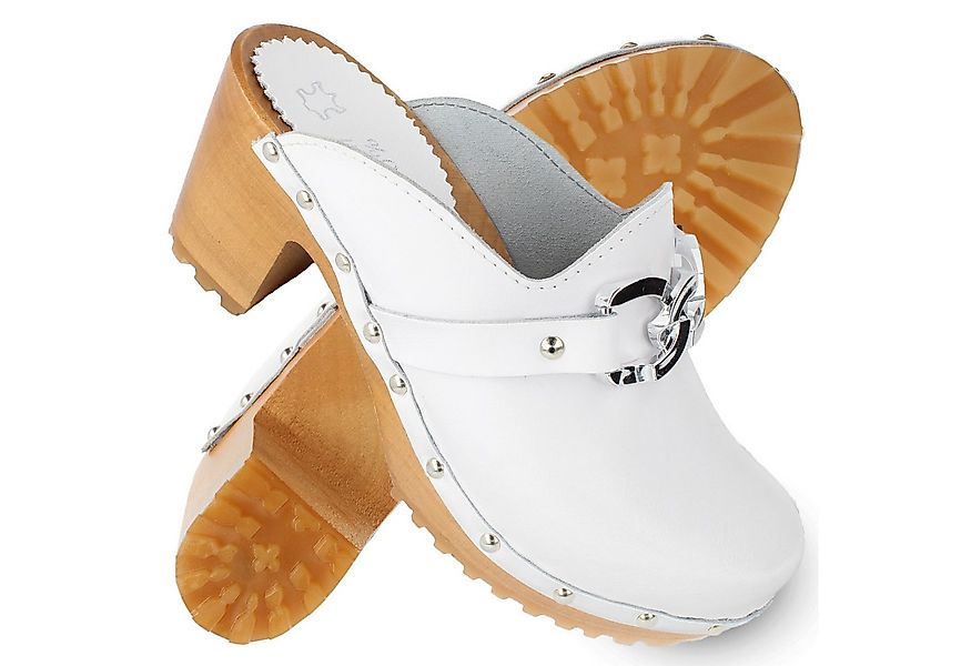 Cloque Bodony Clogs mit Absatz und Schnalle, Schwarz oder Weiß Clog (1 Paar günstig online kaufen