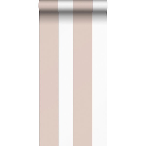 Sanders & Sanders Tapete Streifen Altrosa und Weiß 53 cm x 10.05 m günstig online kaufen