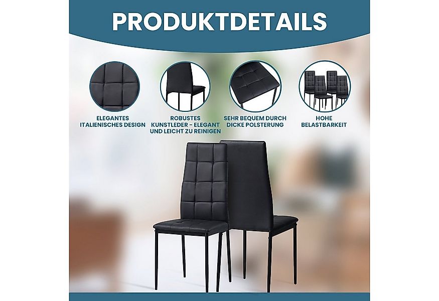 Albatros International Esszimmerstuhl Esszimmerstühle RIMINI 4erSET Schwarz günstig online kaufen