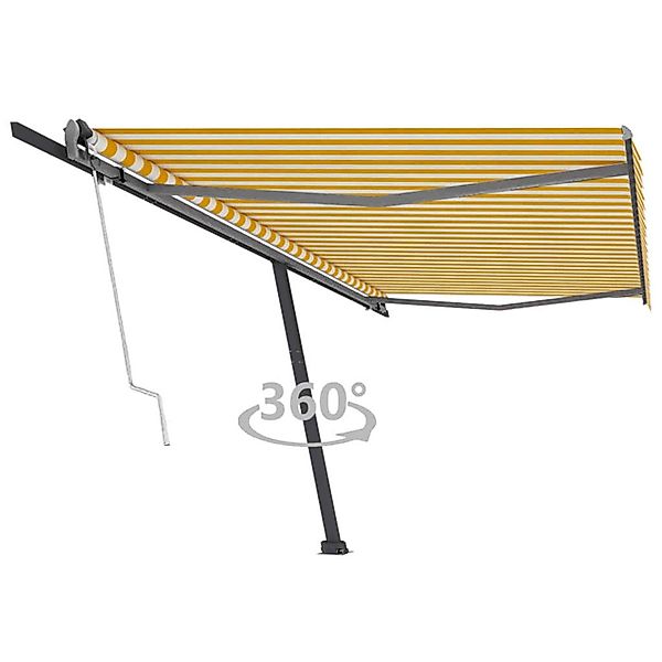 furnicato Standmarkise Automatisch 500x300 cm Gelb & Weiß günstig online kaufen
