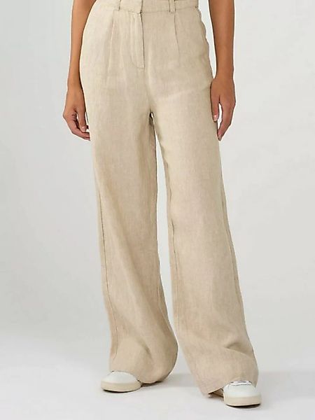 KnowledgeCotton Apparel Leinenhose POSEY Wide Mid-Rise Linen Pants günstig online kaufen