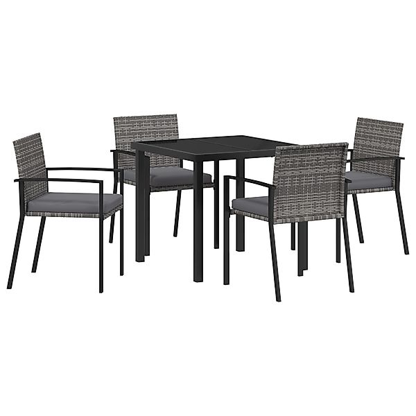 vidaXL Garten Essgruppe 5-Tlg Grau Poly Rattan 3379255 günstig online kaufen