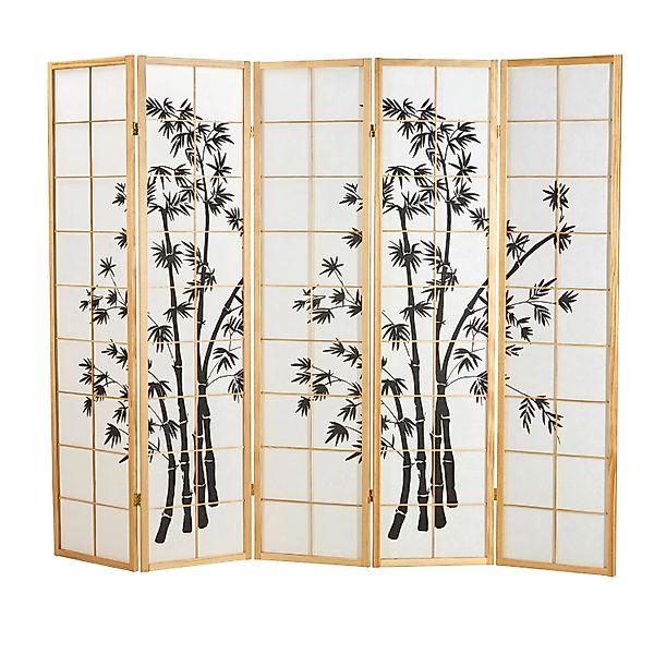 Homestyle4u 5-tlg. Paravent in Braun 220x179 cm 313 günstig online kaufen