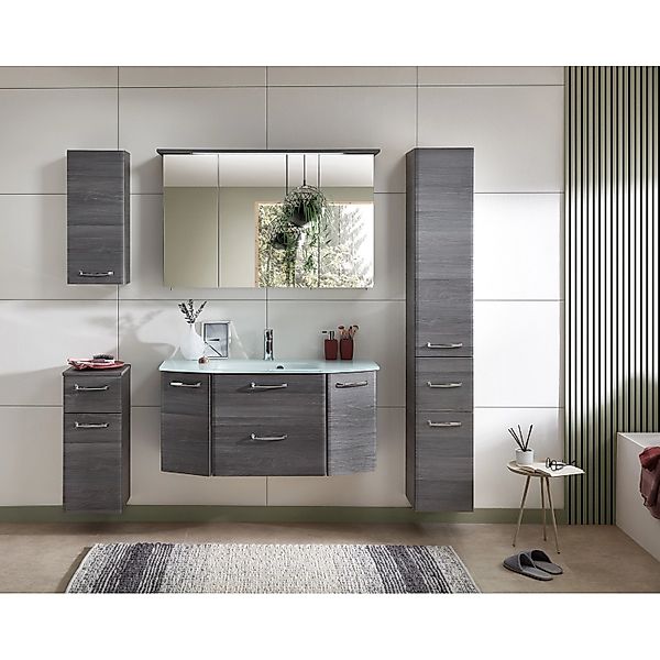 Pelipal Waschplatz Quickset 328 Graphit Struktur quer NB 112 cm Glas Wascht günstig online kaufen