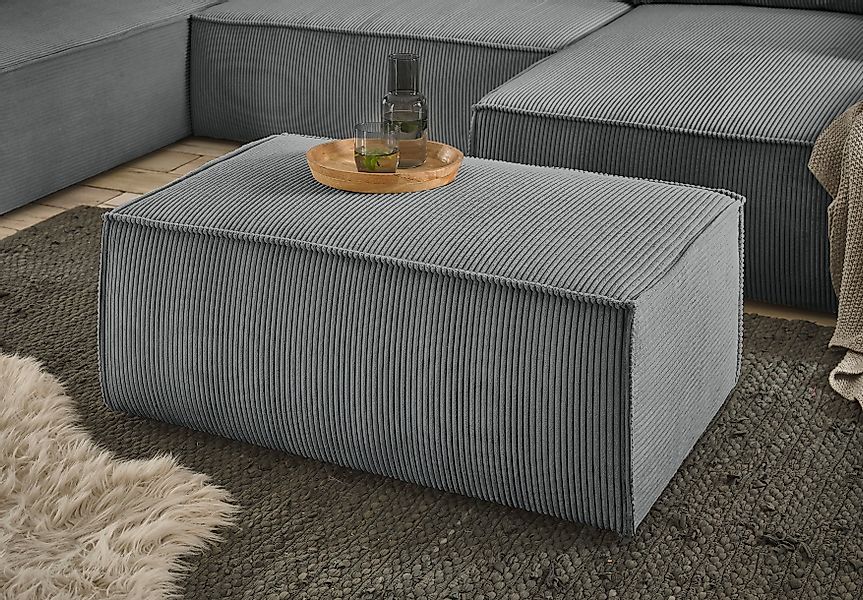 Home affaire Hocker "SHERWOOD, Polsterhocker in 3 Stoffarten verfügbar", pa günstig online kaufen