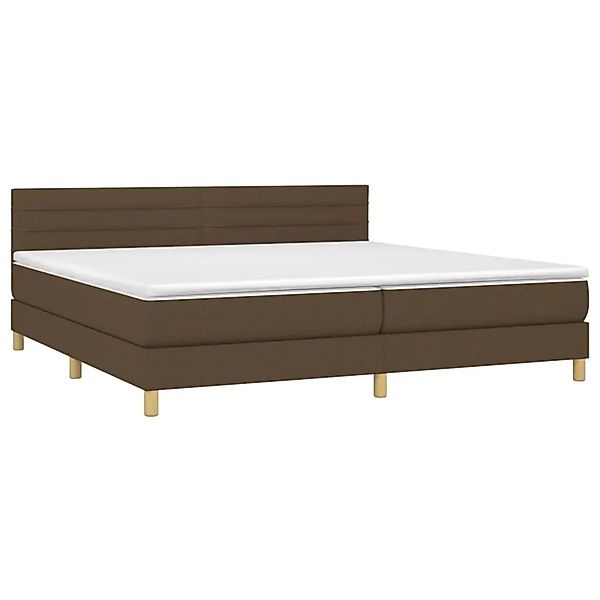 vidaXL Boxspringbett mit Matratze & LED Dunkelbraun 200x200 cm Stoff 313382 günstig online kaufen