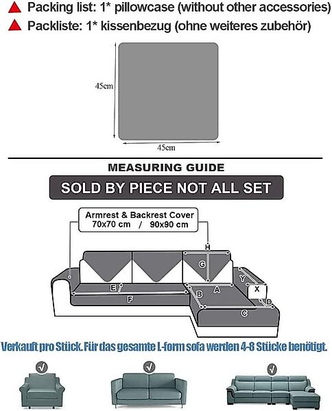 Minicloss Sofaschoner Sofaschoner Schlichtes, modernes Sofabezugs, dickes s günstig online kaufen