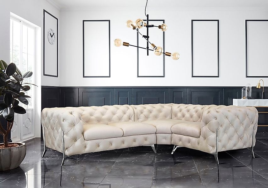 Leonique Chesterfield-Sofa »Amaury L-Form«, moderne Chersterfield-Optik, Br günstig online kaufen