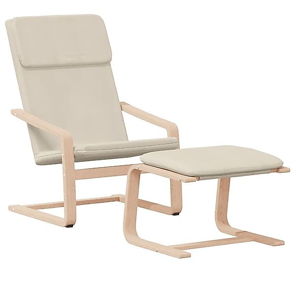 vidaXL Sessel Relaxsessel mit Hocker Creme günstig online kaufen
