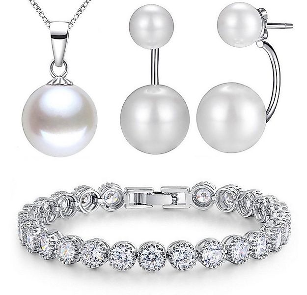 Kim Johanson Schmuckset Perle (Set, 4-tlg), aus 925 Silber und Metall günstig online kaufen