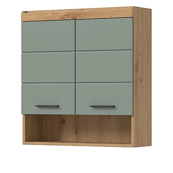 Inn.Furn Badezimmer Hängeschrank in Grün und Eiche 74 x 79 cm Shawn günstig online kaufen