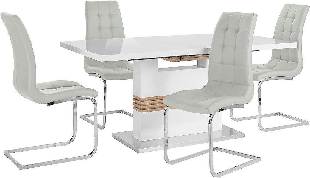 INOSIGN Essgruppe "Perez/Lola" Set, 5 Stk. tlg. mit 4 Stühlen, Tisch auszie günstig online kaufen
