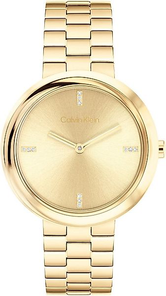 Calvin Klein Quarzuhr Twisted Bezel 25100094, Armbanduhr, Damenuhr, Edelsta günstig online kaufen