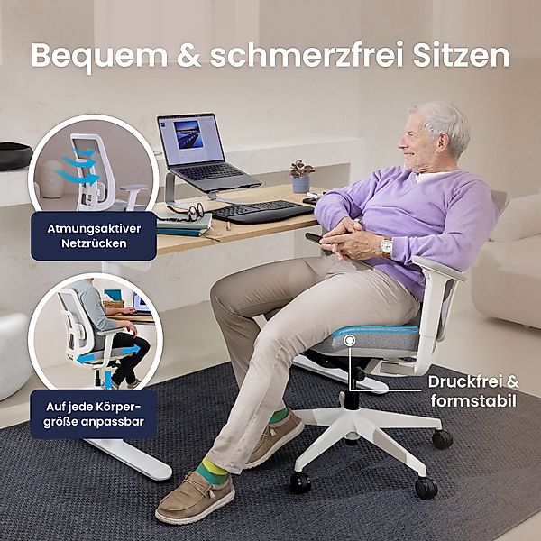 Ergotopia Bürostuhl PureBack ergonomischer Schreibtischstuhl günstig online kaufen