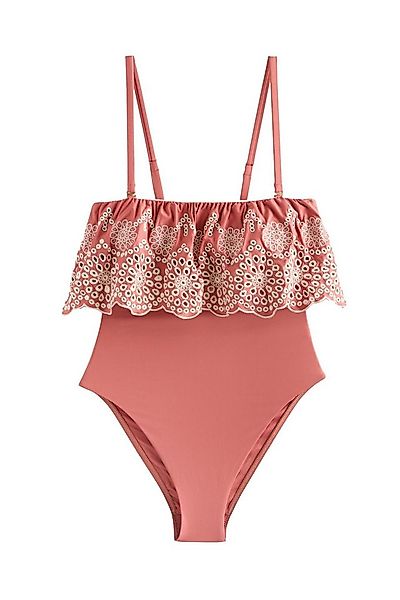 Next Badeanzug Bauchformender Badeanzug mit Stickerei und Rüschen (1-St) günstig online kaufen