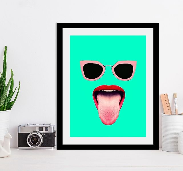 queence Bild »Brille + Mund«, Gesicht-Humor-Bilder von Frauen-Bilder von Mä günstig online kaufen