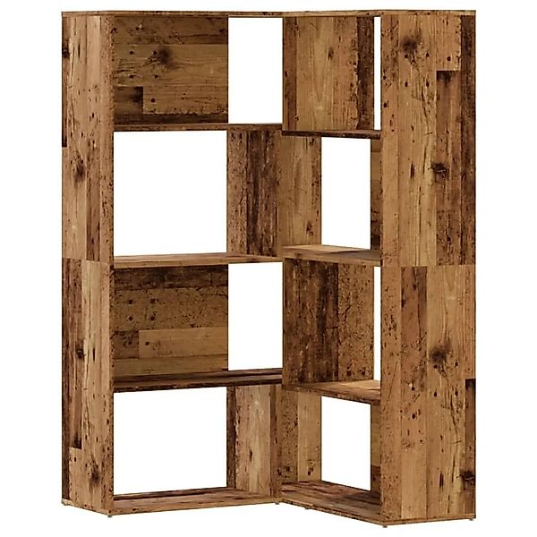 vidaXL Eck-Bücherregal 4 Etagen Antikholz 85x85x140 cm Holzwerkstoff 330781 günstig online kaufen
