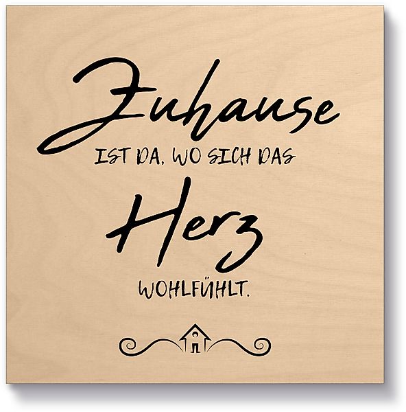 Artland Holzbild "Zuhause III", Sprüche & Texte, (1 St.) günstig online kaufen