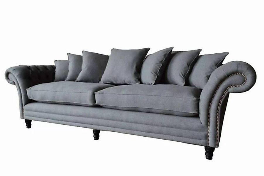 JVmoebel Sofa Graue Couch Luxus Polster Sofas Klassisches Sofa 4 Sitzer Des günstig online kaufen