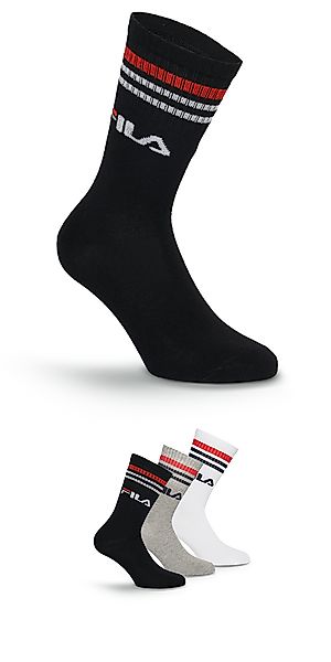 Fila Socken 3 Paar, breites Rippenbündchen, Logoschriftzug, Cotton-Mix günstig online kaufen