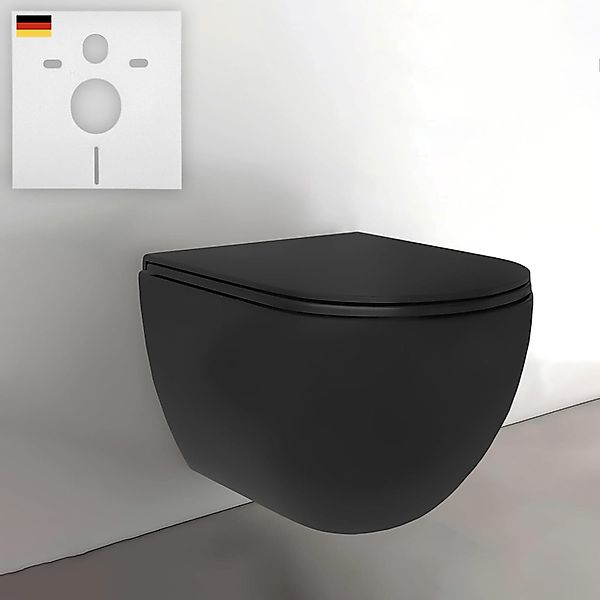 Alpenberger Tiefspül-WC - Hänge WC Schwarz günstig online kaufen