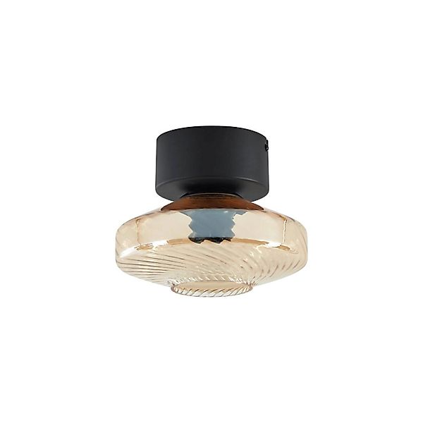 Lindby Deckenlampe Sylphie 10020391 Retro Vintage Antik in Schwarz aus Glas günstig online kaufen