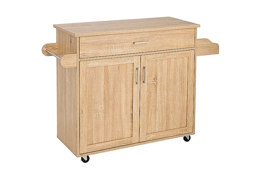 COSTWAY Küchenwagen, Servierwagen mit Arbeitsplatte & Handtuchhalter, Rolle günstig online kaufen