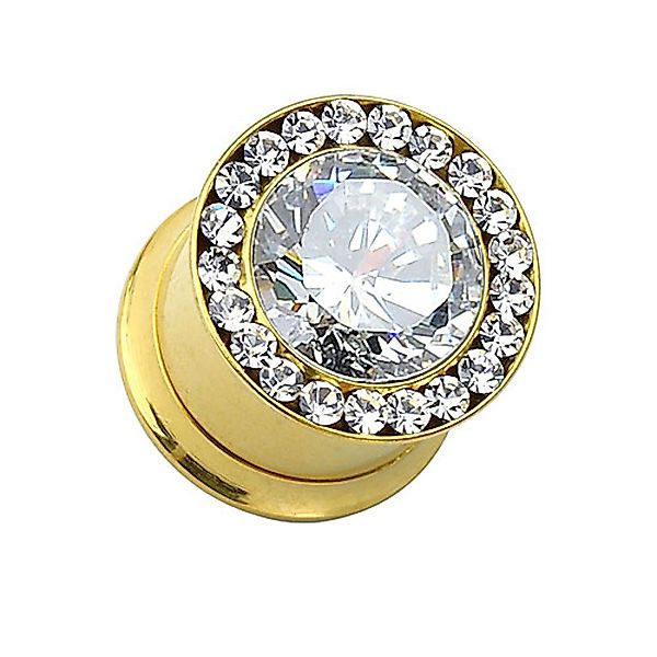 Taffstyle Plug Piercing Edelstahl Gold IP günstig online kaufen