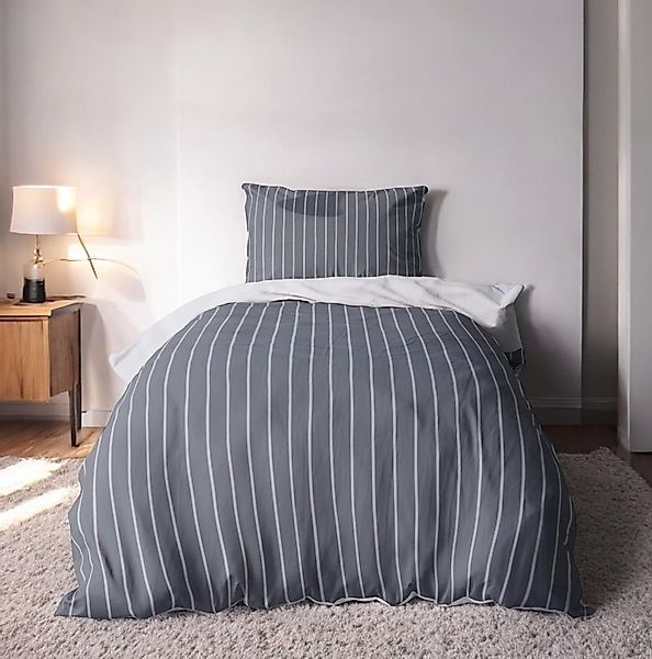 LINKHOFF Bettwäsche Baumwoll Bettwäsche 135x200 Grau günstig online kaufen