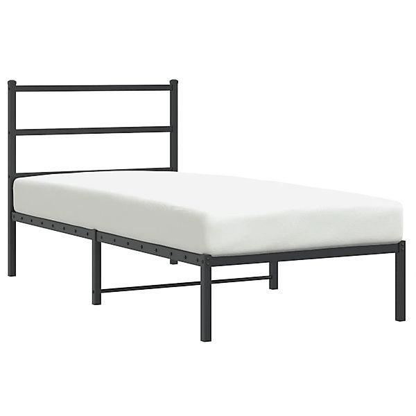 vidaXL Bettgestell mit Kopfteil Metall Schwarz 90x190 cm 355357 günstig online kaufen