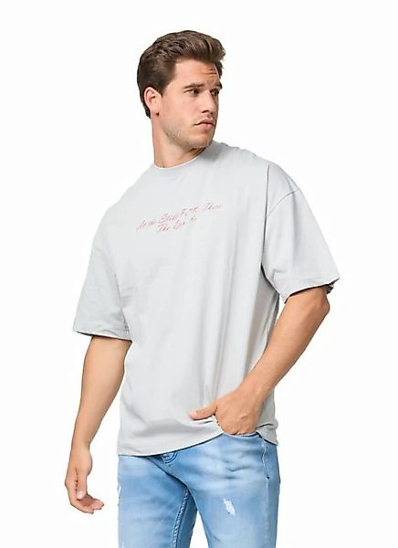 Denim House T-Shirt Oversizd Fit T-Shirt mit besonderem Druck Loose Fit Gra günstig online kaufen