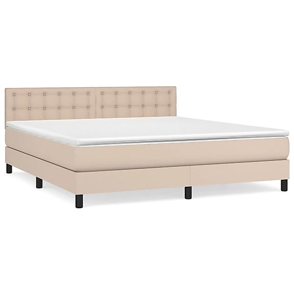 vidaXL Boxspringbett mit Matratze Cappuccino-Braun 160x200 cm Kunstleder 31 günstig online kaufen