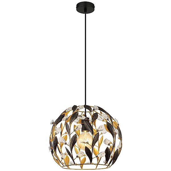 GLOBO Pendelleuchte MIKA 15759H gold schwarz Metall H/D: ca. 150x40 cm E27 günstig online kaufen