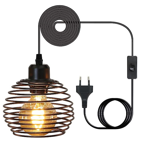 ZMH Pendelleuchte Vintage Hängelampe Industrie Schwarz günstig online kaufen