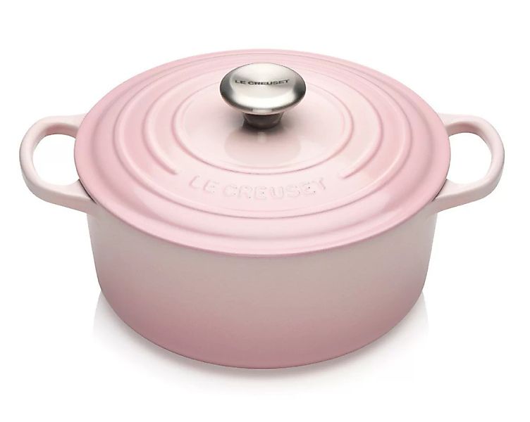 Le Creuset Bräter Signature Rund Gusseisen Shell Pink 24cm günstig online kaufen