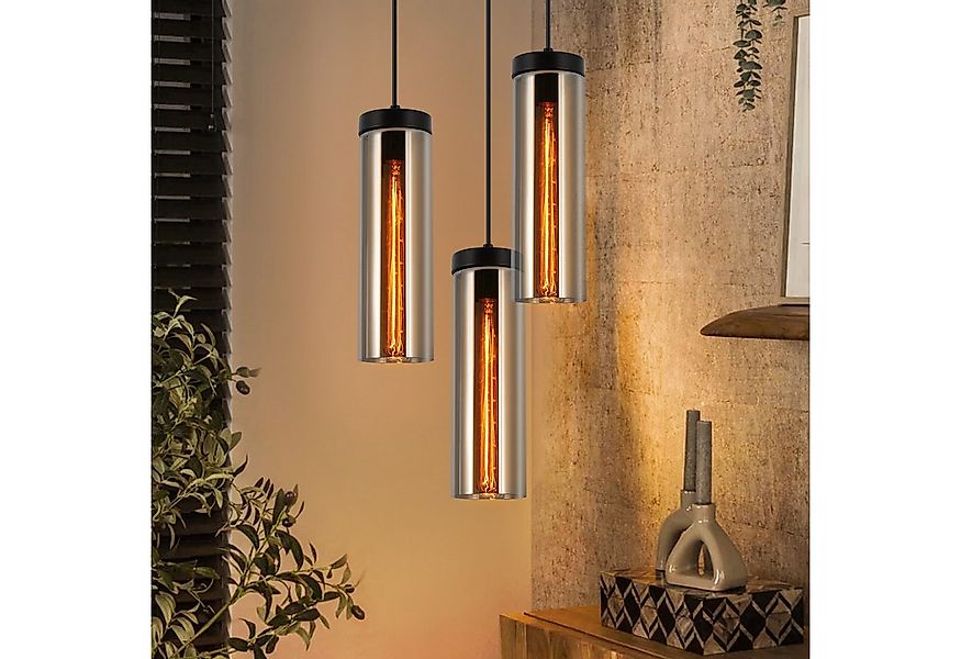 Nettlife Pendelleuchte Pendelleuchte Mattschwarz Glas 1/3 Flammig E27, LED günstig online kaufen