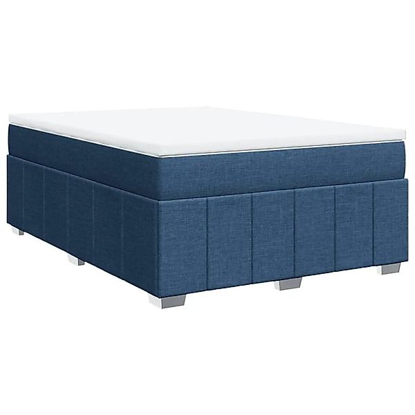 vidaXL Boxspringbett mit Matratze Blau 140x200 cm Stoff 3285483 günstig online kaufen