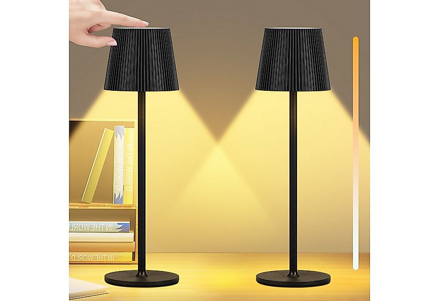 Kityhome Nachttischlampe 2Set LED-Tischlampen - Dreifarbiges dimmbares Lich günstig online kaufen
