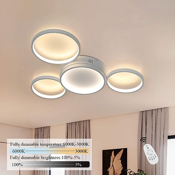 Nettlife LED Deckenleuchte Dimmbar Metall Schwarz günstig online kaufen