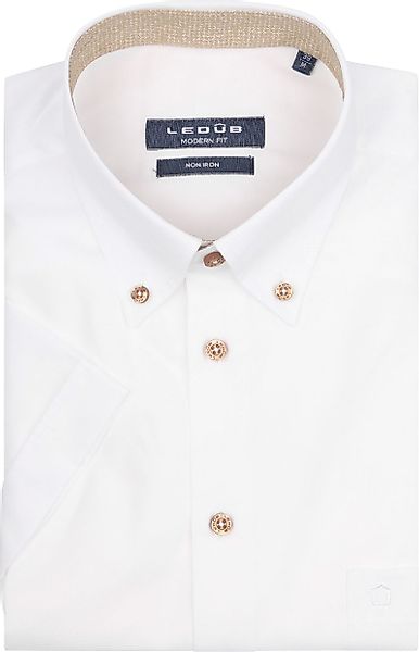 Ledub Short Sleeve Hemd Weiß Braun - Größe 39 günstig online kaufen